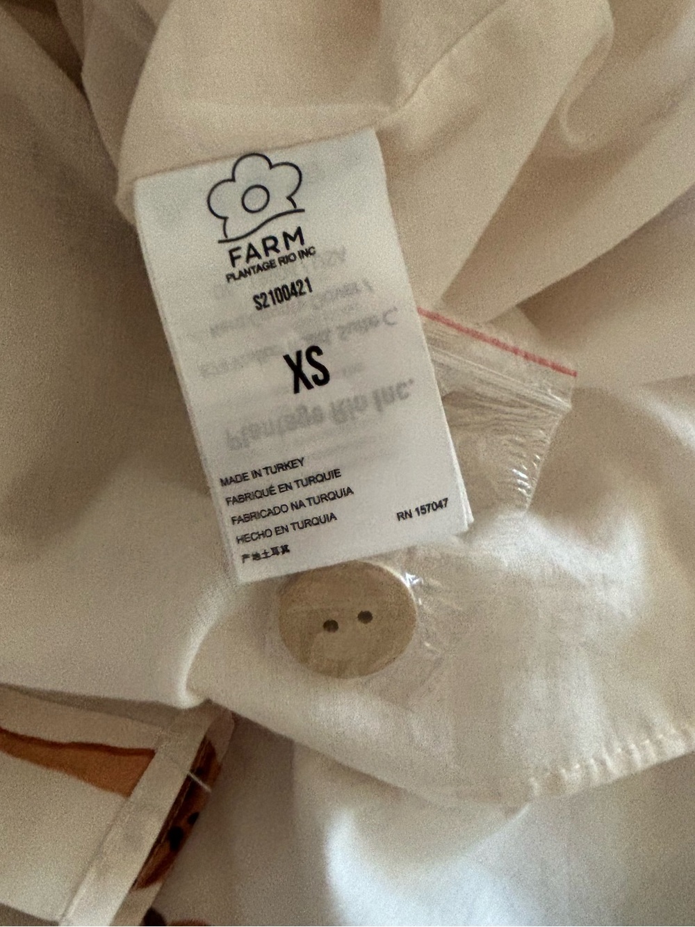 FARM Rio Leopard Shell Midi Sundress Off White Cream Cotton XS EUC - Picture 6 of 12